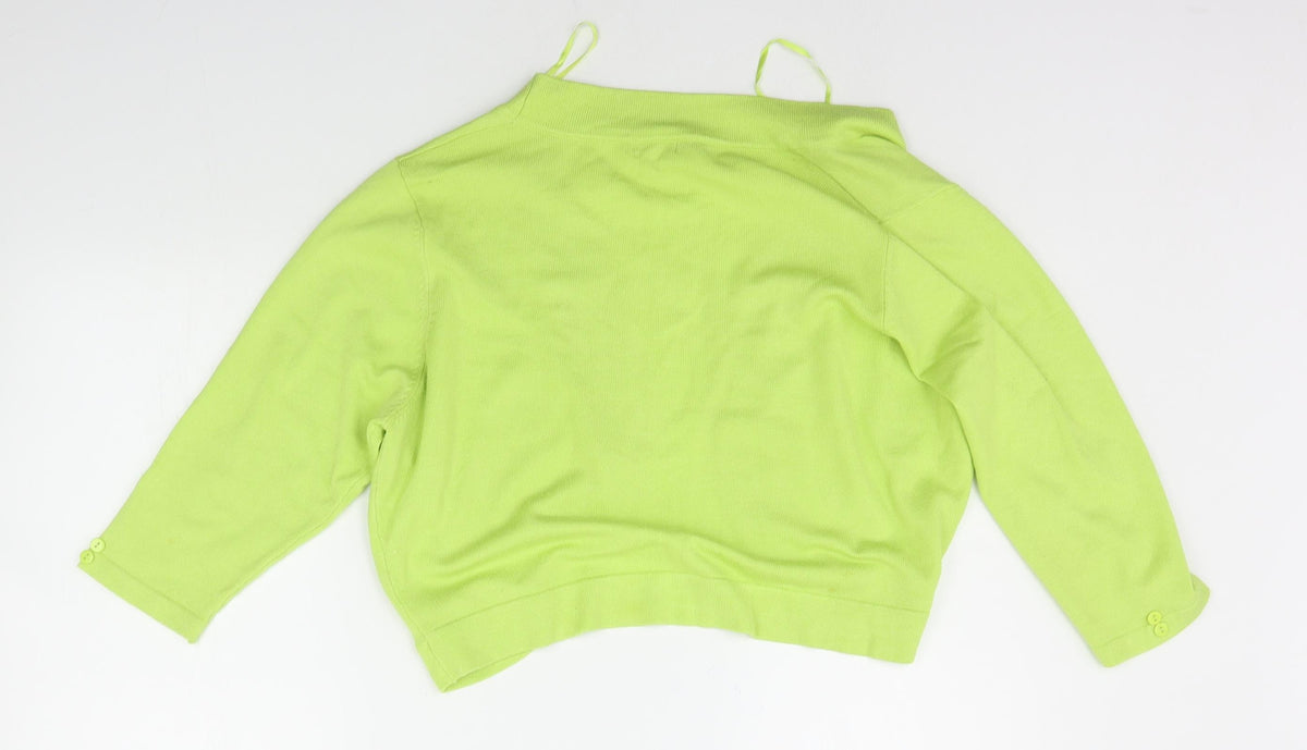 Back view of //text women’s yellow cardigan jumper, size L
