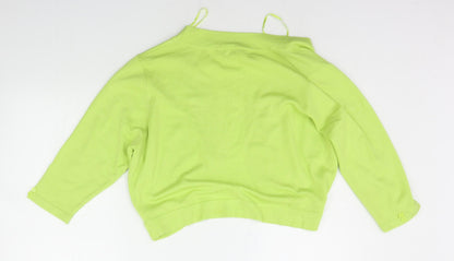 Back view of //text women’s yellow cardigan jumper, size L