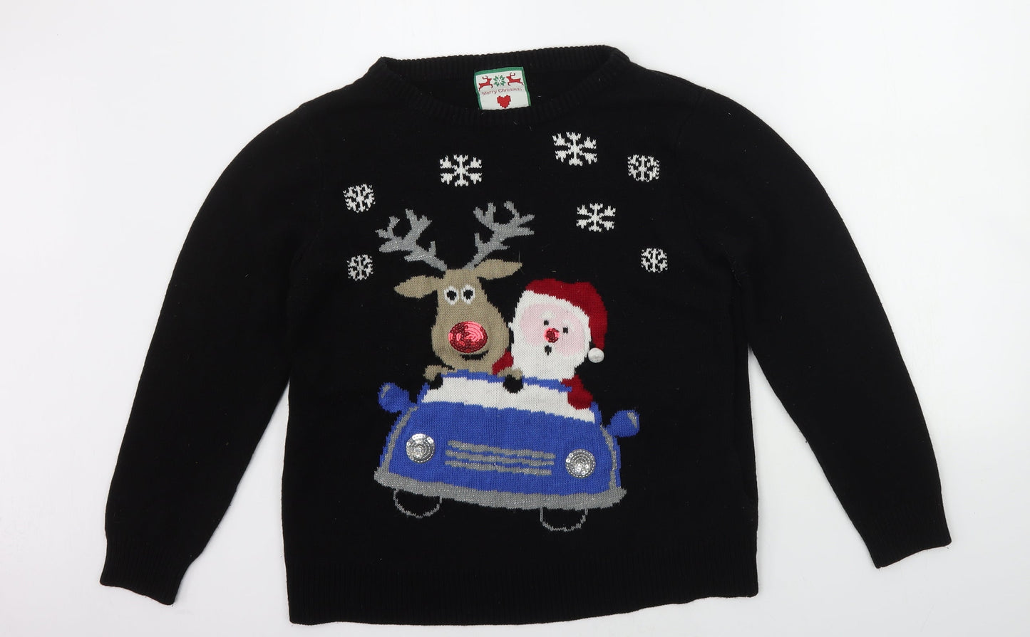 Preworn Mens Black   Pullover Jumper Size M  - Christams