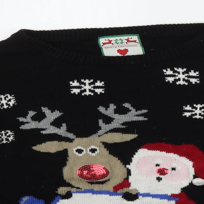 Preworn Mens Black   Pullover Jumper Size M  - Christams