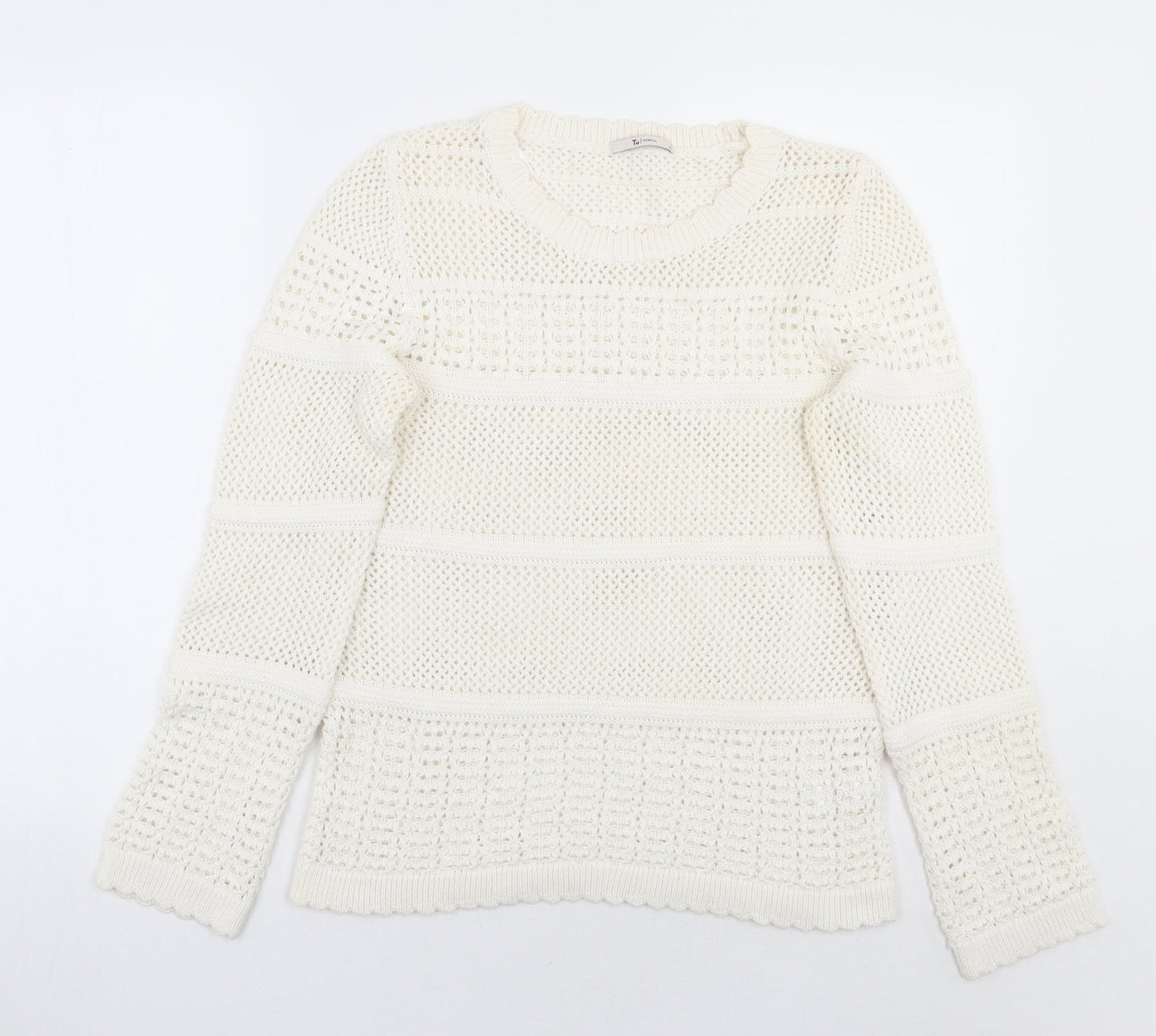 TU Womens White   Pullover Jumper Size 14