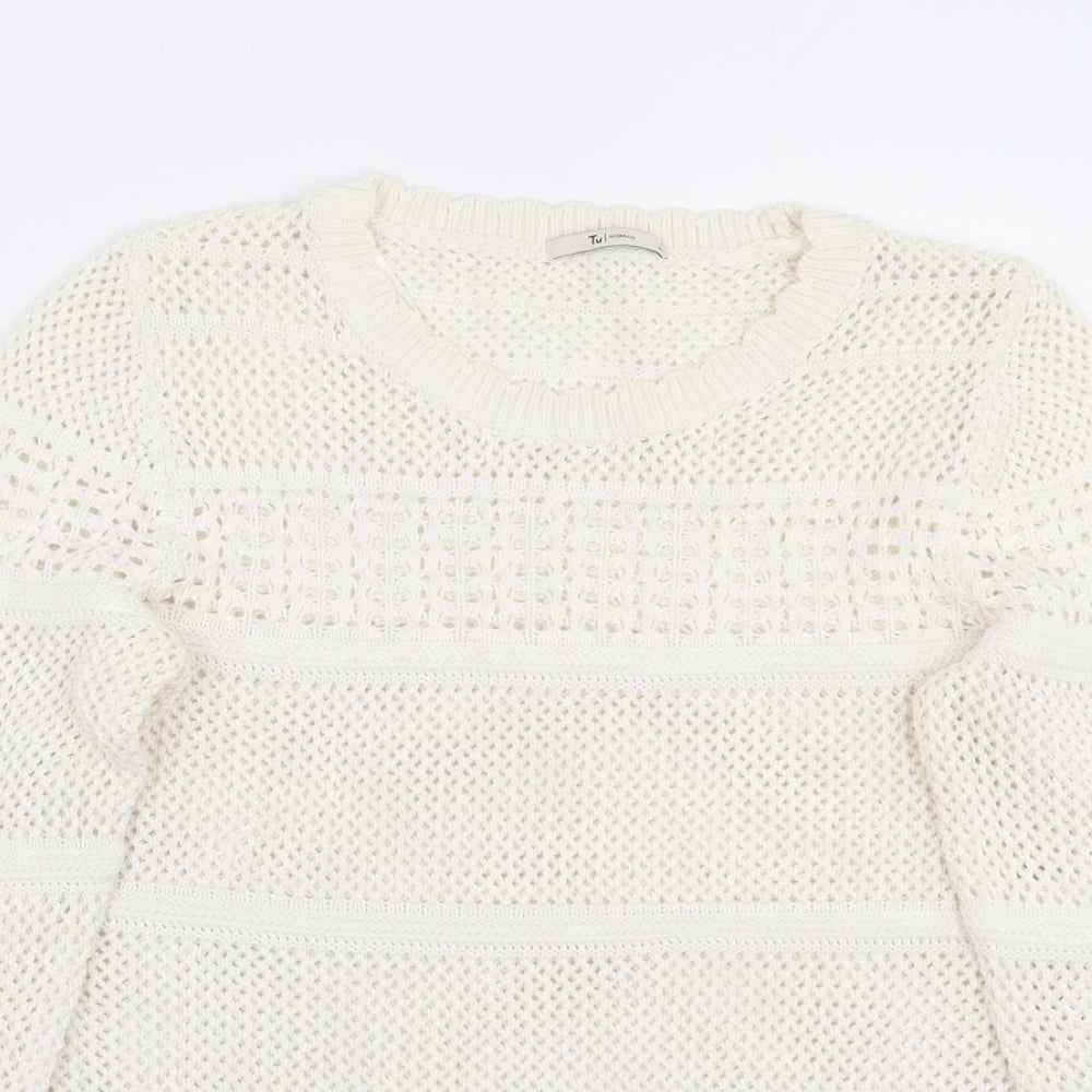 TU Womens White   Pullover Jumper Size 14