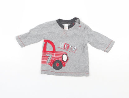 Additional front view of Next boys’ grey basic t-shirt, size 0-3, months