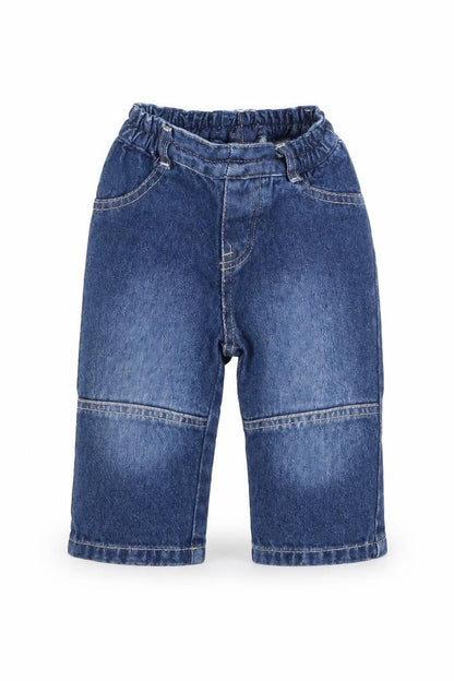 Front view of Zip Zap Baby Blue Capri Jeans, size 3-6, Months