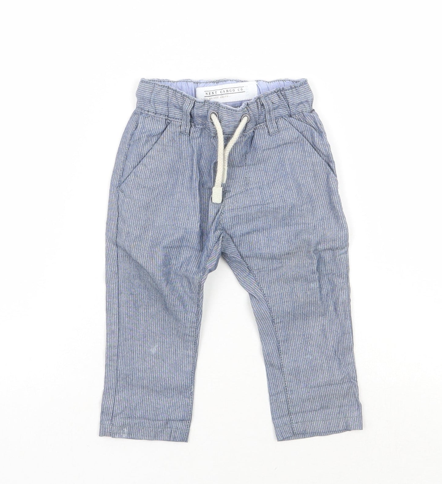 NEXT Boys Blue Striped  Capri Trousers Size 3-6 Months