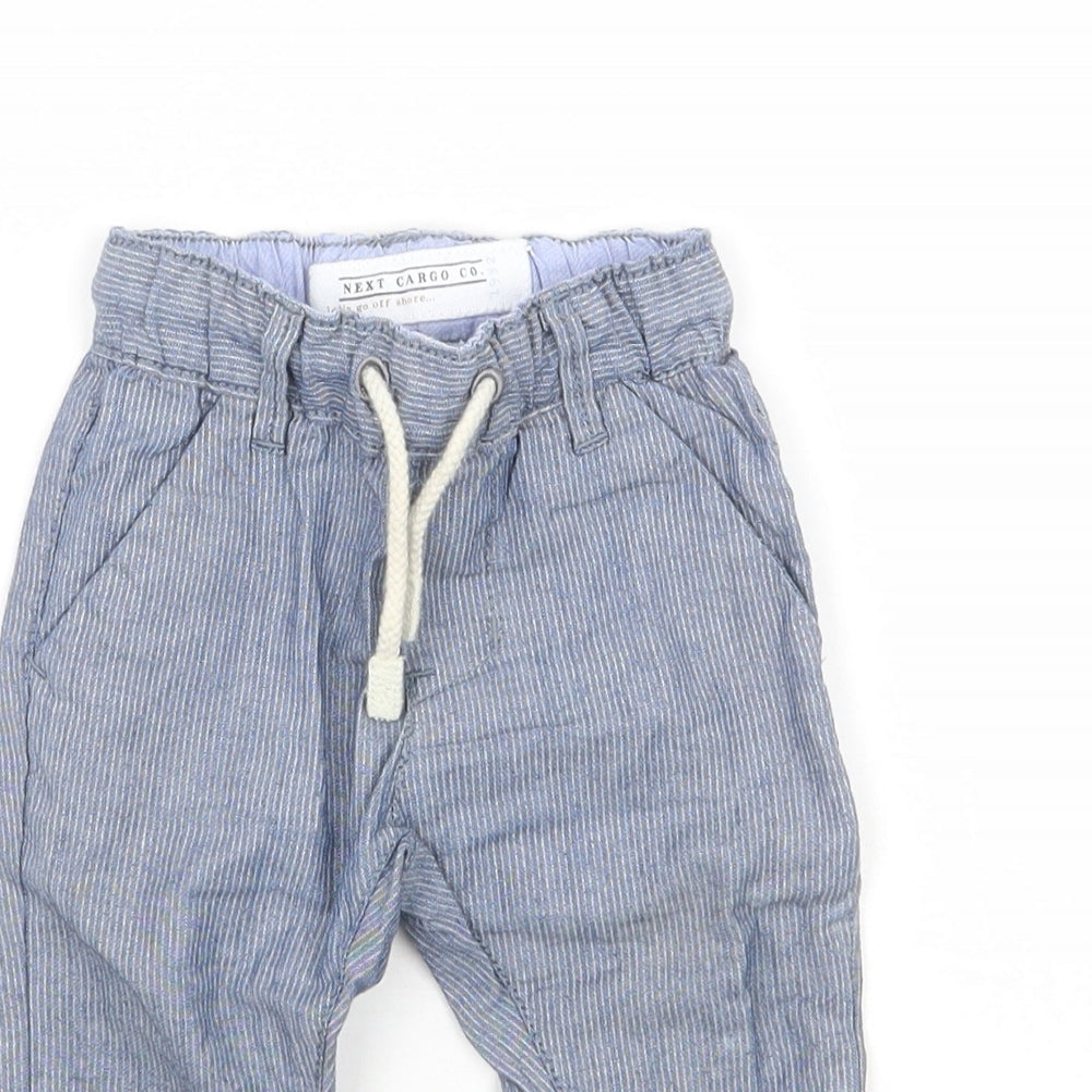 NEXT Boys Blue Striped  Capri Trousers Size 3-6 Months
