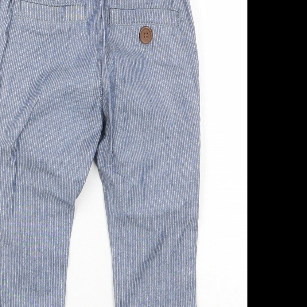 NEXT Boys Blue Striped  Capri Trousers Size 3-6 Months