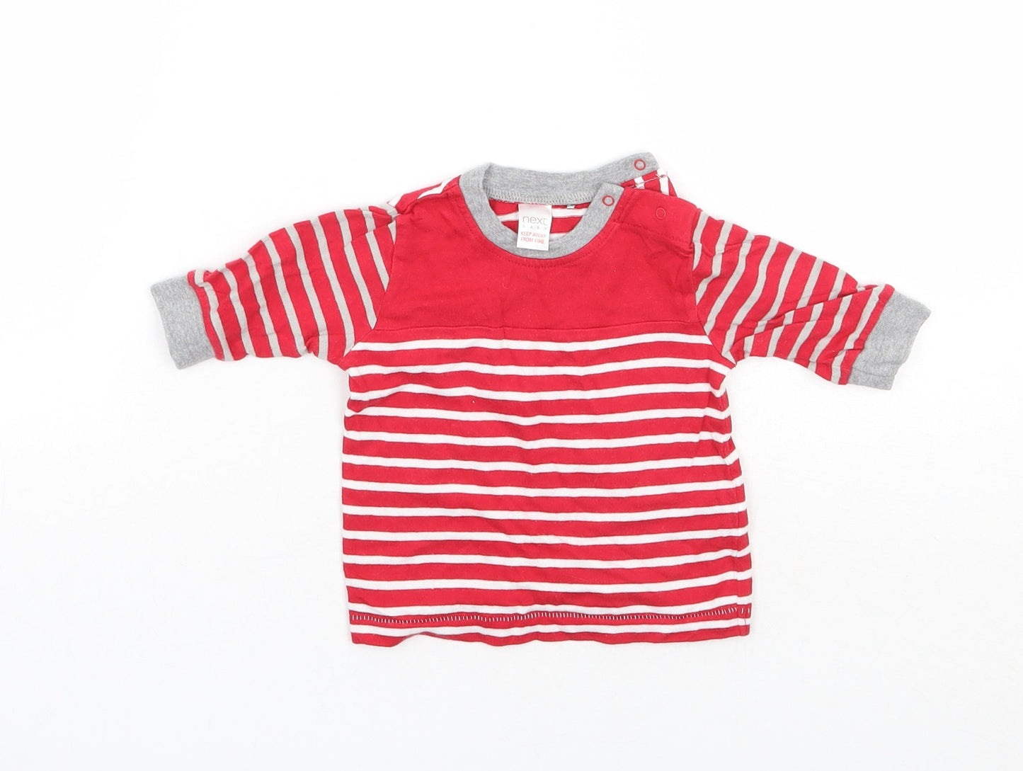 NEXT Boys Red Striped  Basic T-Shirt Size 0-3 Months