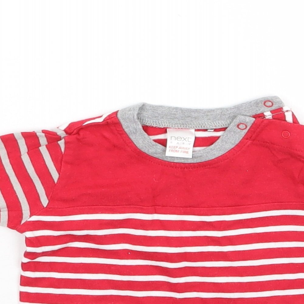 NEXT Boys Red Striped  Basic T-Shirt Size 0-3 Months