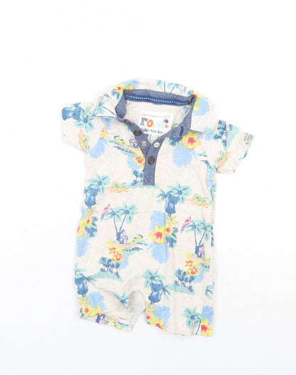 RJR.John Rocha Girls Grey Floral  Babygrow One-Piece Size 0-3 Months