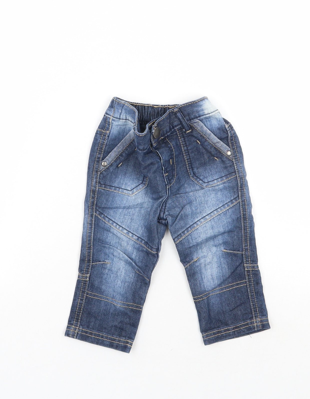 F&F Boys Beige   Capri Jeans Size 6-9 Months