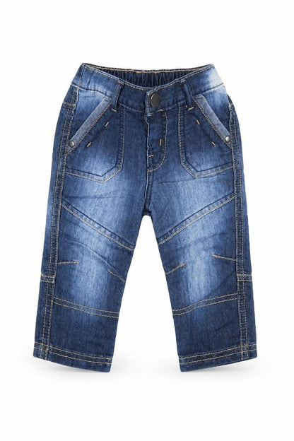 Front view of F&F boys’ beige capri jeans, size 6-9, months