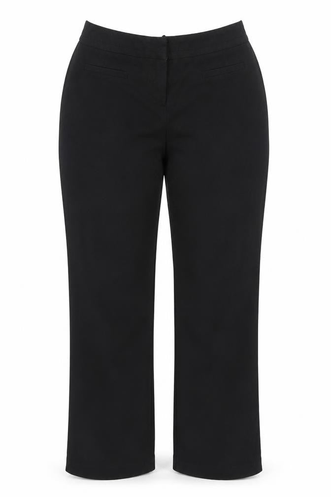 Front view of F&F women’s black trousers, size UK 10, 31-inch leg