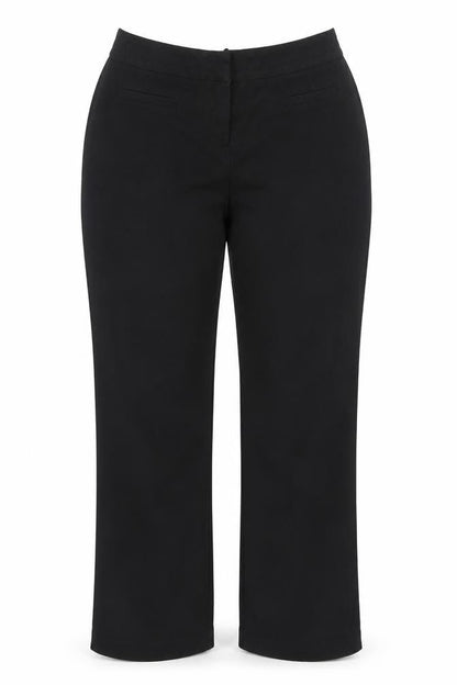 Front view of F&F women’s black trousers, size UK 10, 31-inch leg