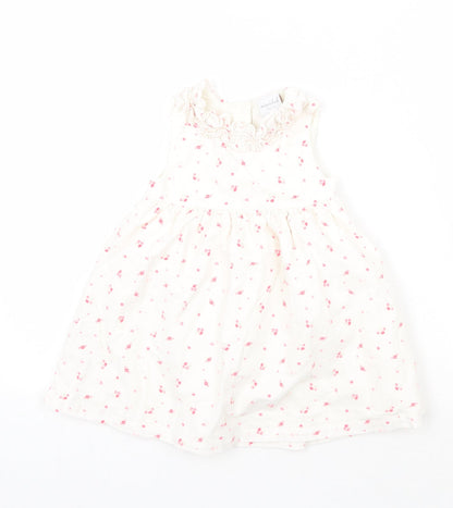 Mini Club Girls White Floral  A-Line  Size 9-12 Months