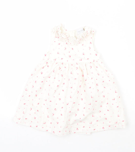 Mini Club Girls White Floral  A-Line  Size 9-12 Months
