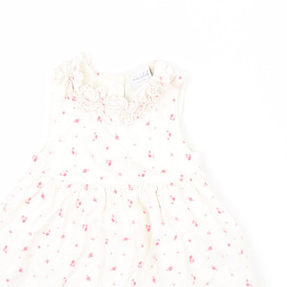 Mini Club Girls White Floral  A-Line  Size 9-12 Months