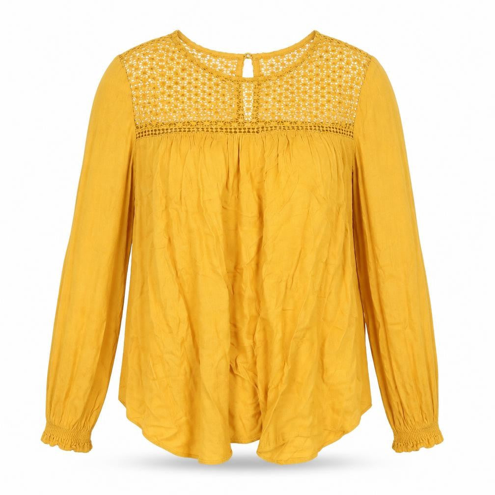 Womens UK Size 8 Newlook Yellow Basic Blouse