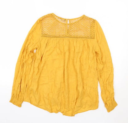 Womens UK Size 8 Newlook Yellow Basic Blouse