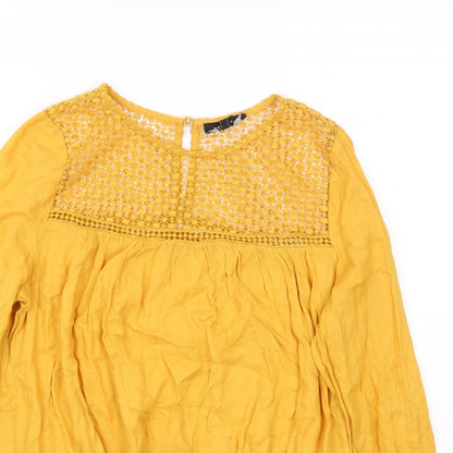 Womens UK Size 8 Newlook Yellow Basic Blouse