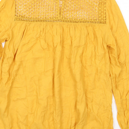 Womens UK Size 8 Newlook Yellow Basic Blouse