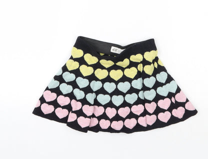 H&M Girls Black Geometric  A-Line Skirt Size 18 Months