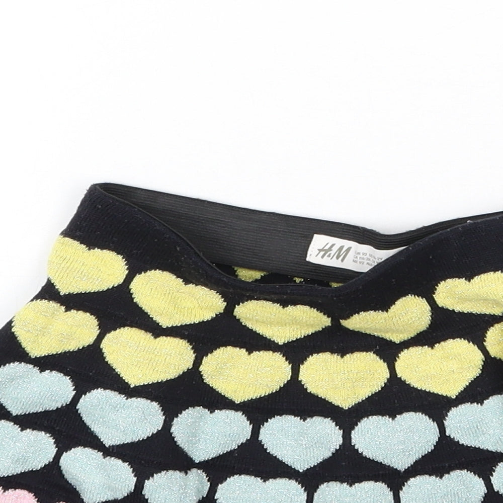 H&M Girls Black Geometric  A-Line Skirt Size 18 Months