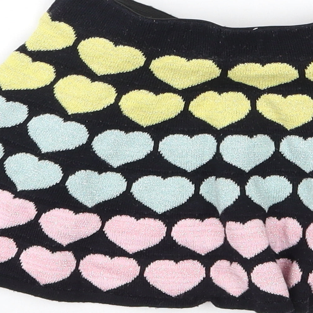 H&M Girls Black Geometric  A-Line Skirt Size 18 Months