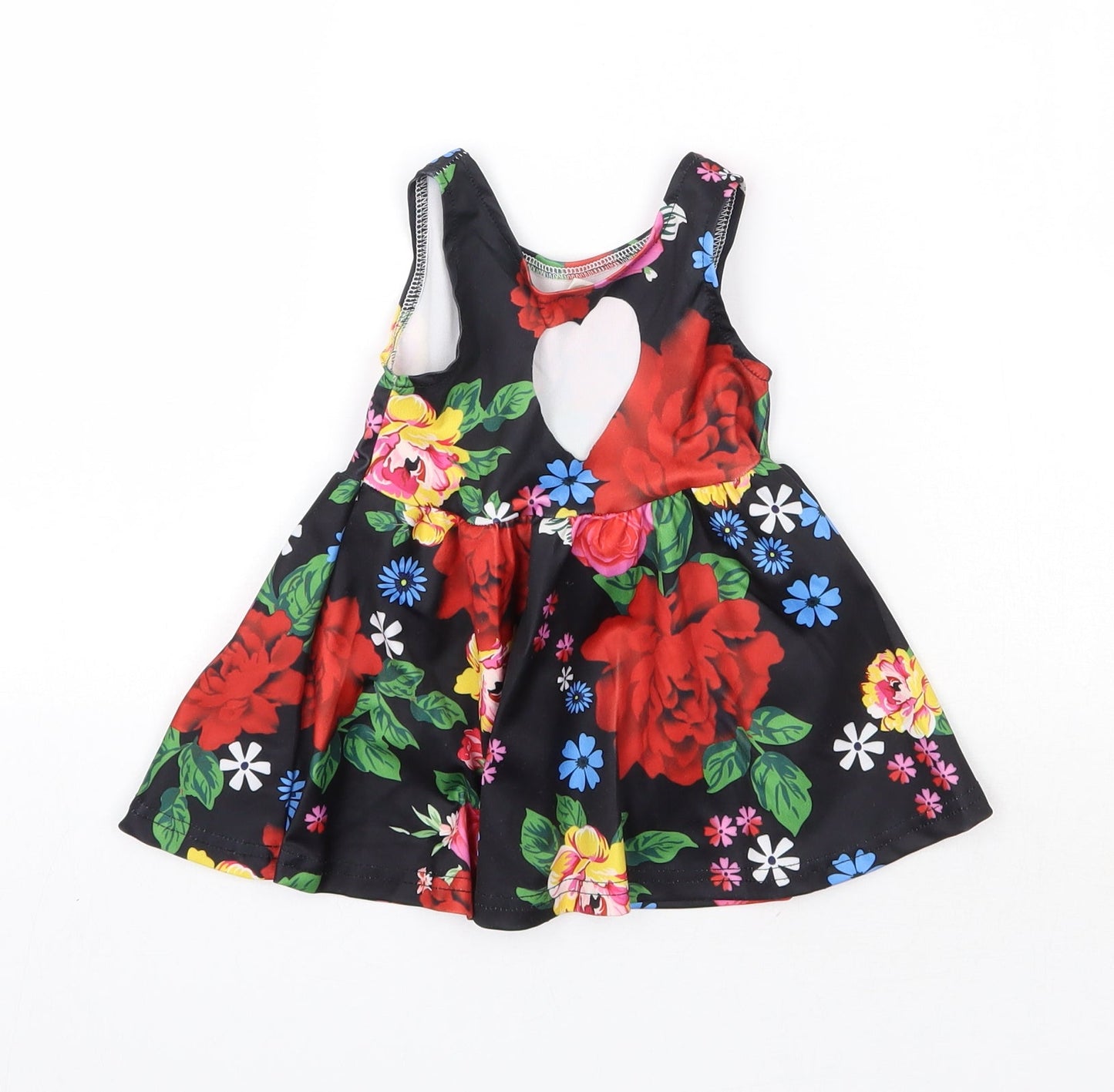 Prewoen Girls Black Floral  A-Line  Size 12 Months