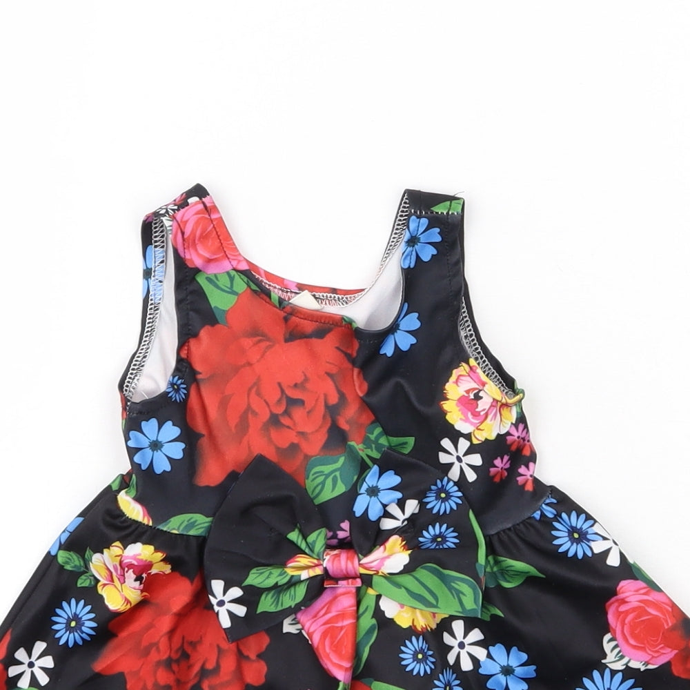 Prewoen Girls Black Floral  A-Line  Size 12 Months