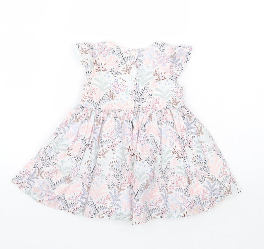 NEXT Girls White Floral  Basic Blouse Size 3-4 Years