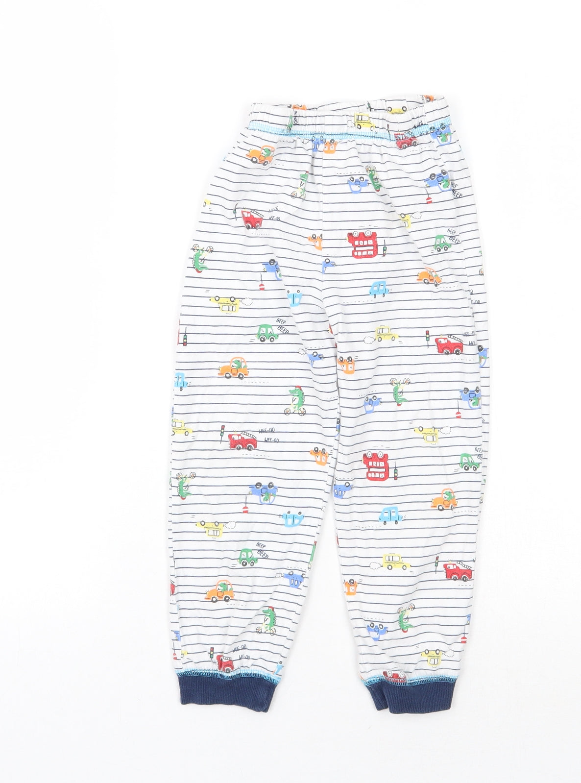 Matalan Girls White Striped   Pyjama Pants Size 4-5 Years