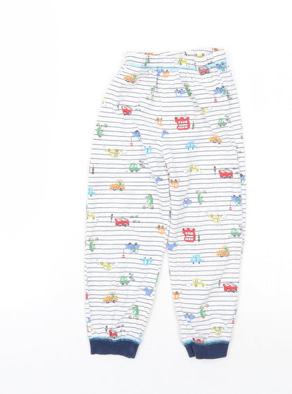 Matalan Girls White Striped   Pyjama Pants Size 4-5 Years