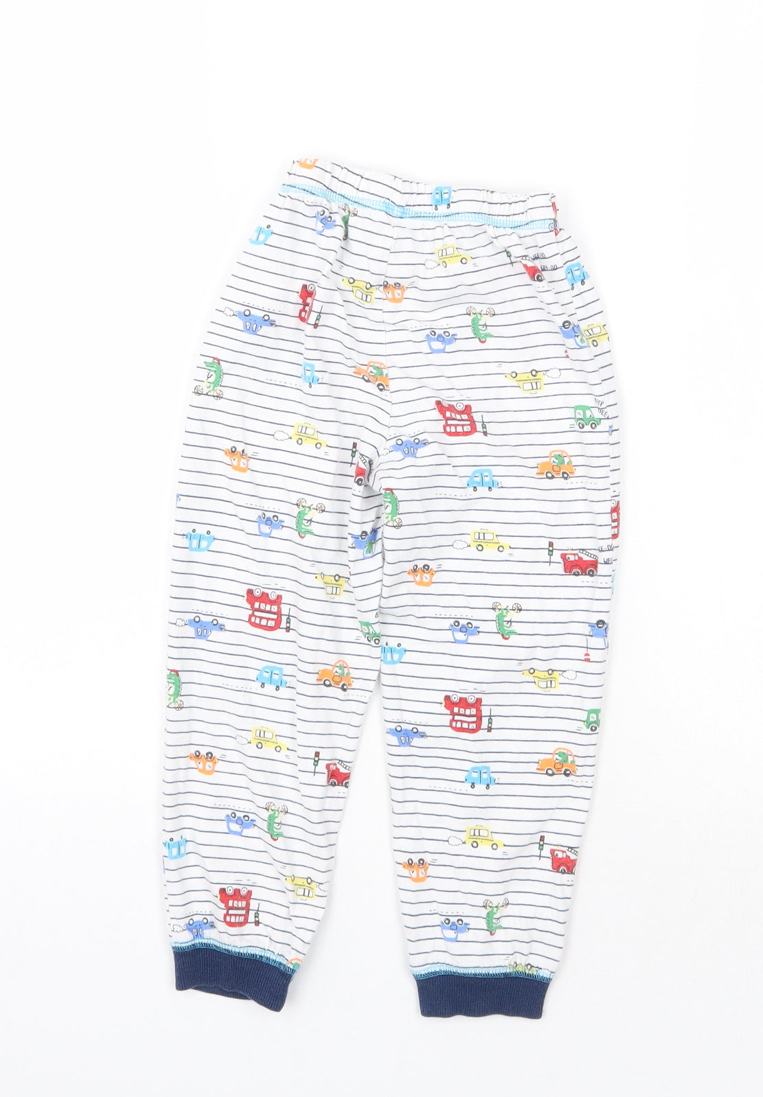 Matalan Girls White Striped   Pyjama Pants Size 4-5 Years