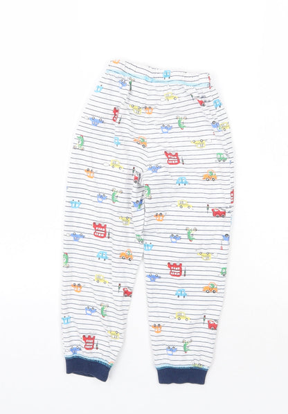 Matalan Girls White Striped   Pyjama Pants Size 4-5 Years