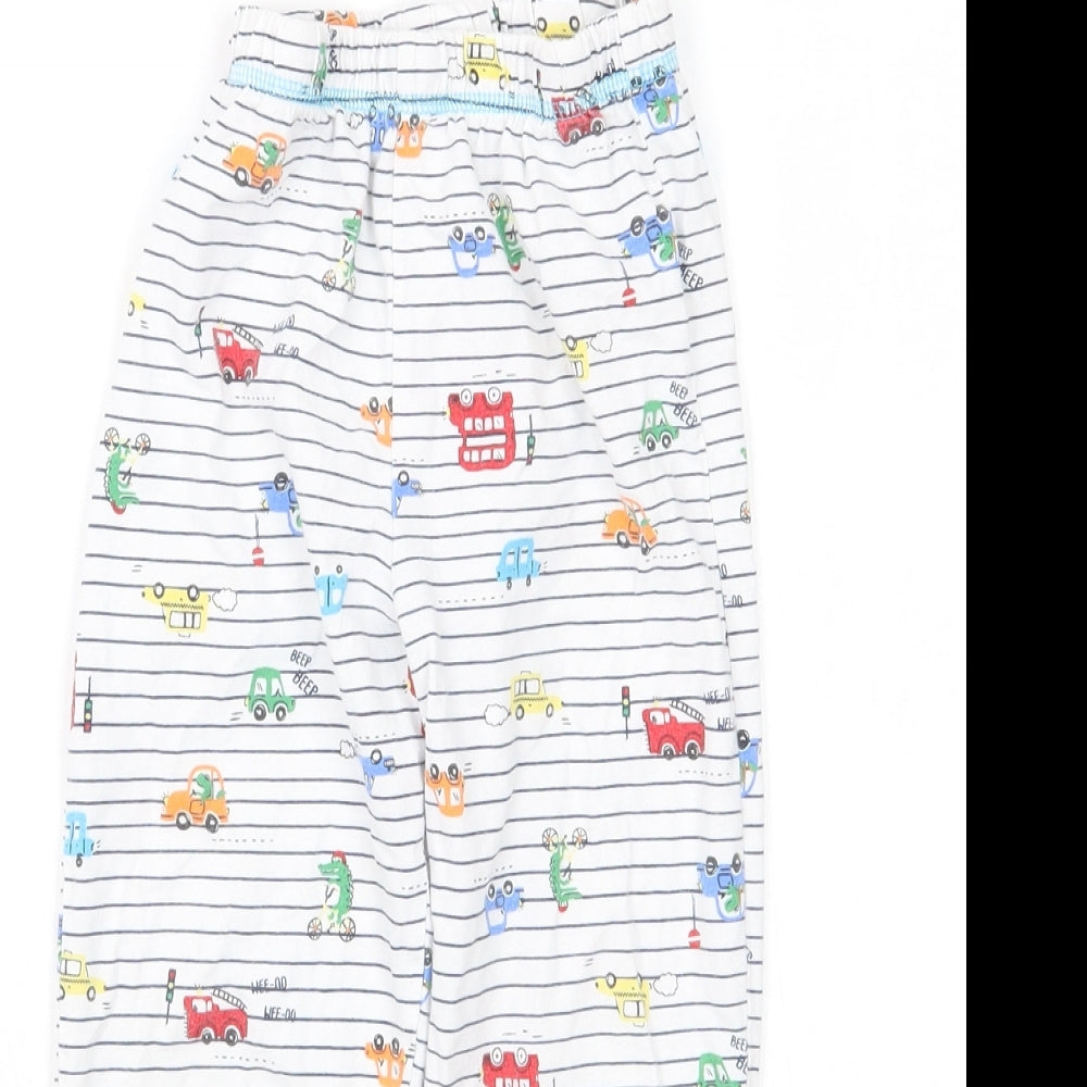 Matalan Girls White Striped   Pyjama Pants Size 4-5 Years