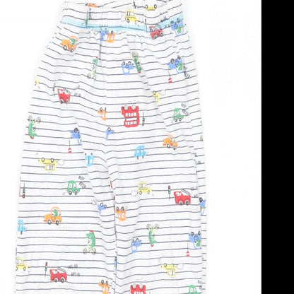 Matalan Girls White Striped   Pyjama Pants Size 4-5 Years
