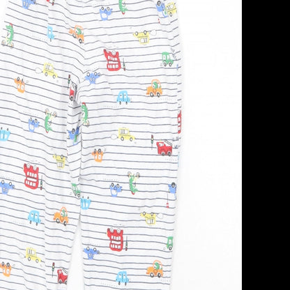 Matalan Girls White Striped   Pyjama Pants Size 4-5 Years