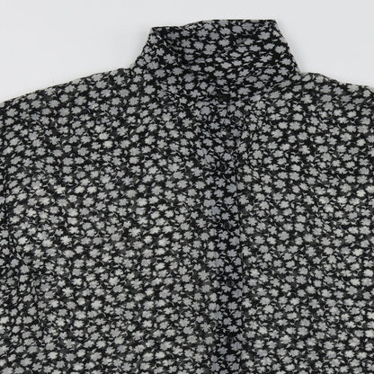 H&M Womens Black Floral  A-Line  Size 8