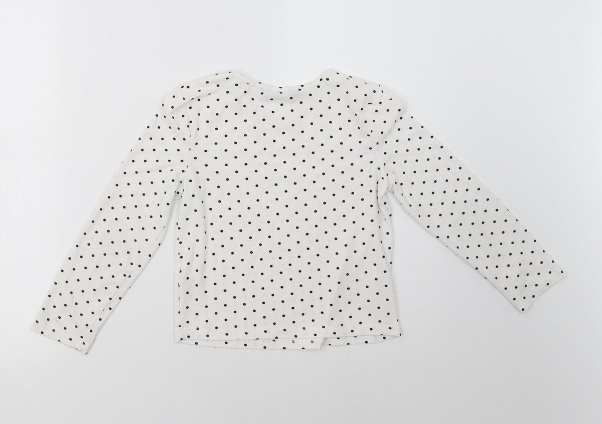 Back view of Primark girls’ white polka dot pullover sweatshirt, size 7-8, years