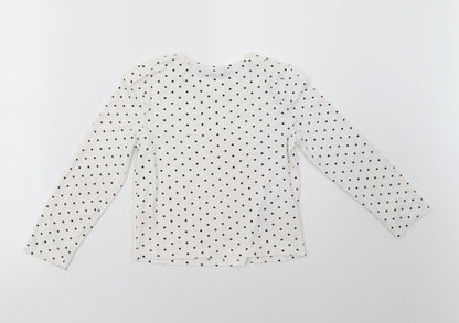 Back view of Primark girls’ white polka dot pullover sweatshirt, size 7-8, years