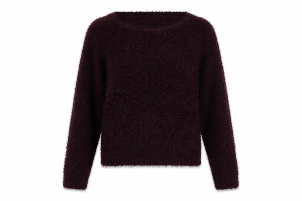 Front view of H&M women’s purple pullover sweatshirt, size M