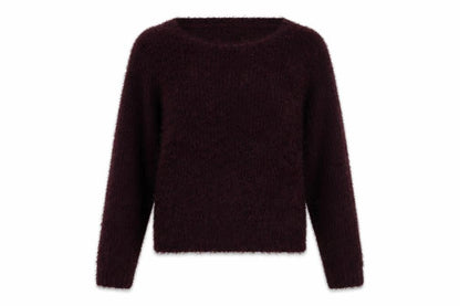 Front view of H&M women’s purple pullover sweatshirt, size M
