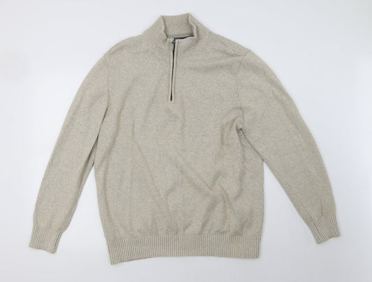 Mens UK Size L Debenhams Beige Pullover Sweatshirt