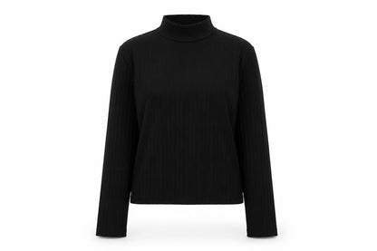 Front view of H&M women’s black pullover sweatshirt, size S
