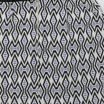 New Look Womens Blue Geometric  A-Line Skirt Size 12