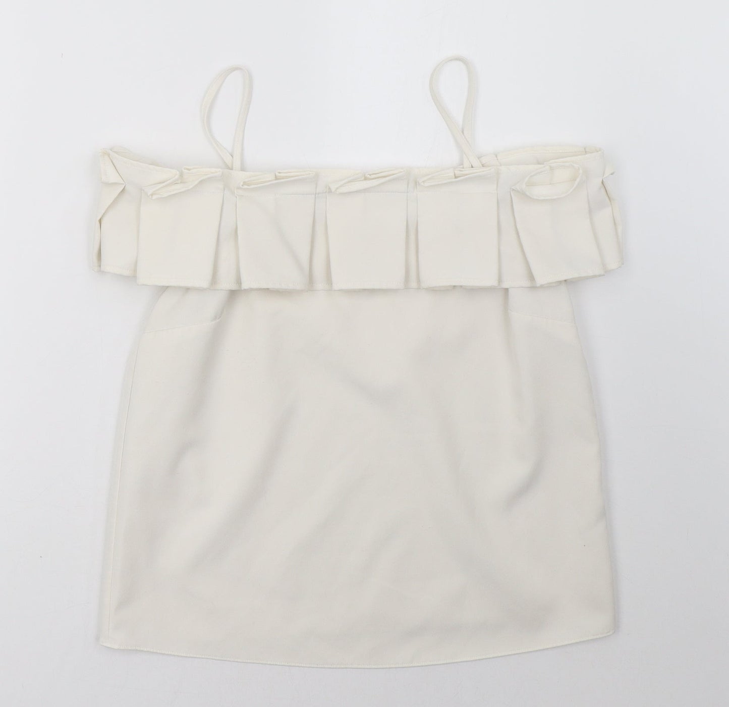 Womens UK Size 10 River Island White Basic Tank