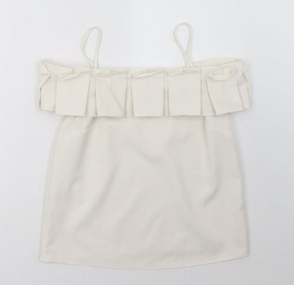 Womens UK Size 10 River Island White Basic Tank
