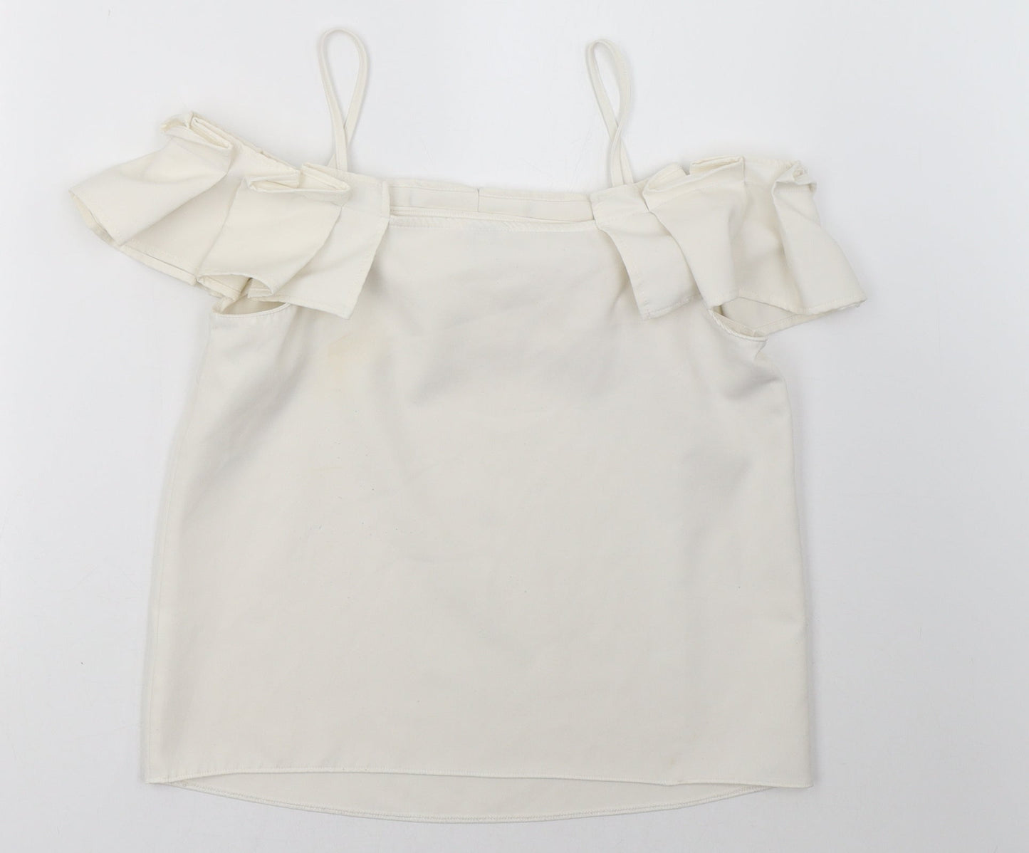 Womens UK Size 10 River Island White Basic Tank