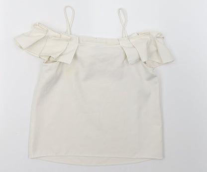 Womens UK Size 10 River Island White Basic Tank